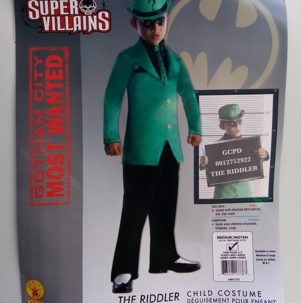 The Riddler Super Villain Childrens Costume Medium